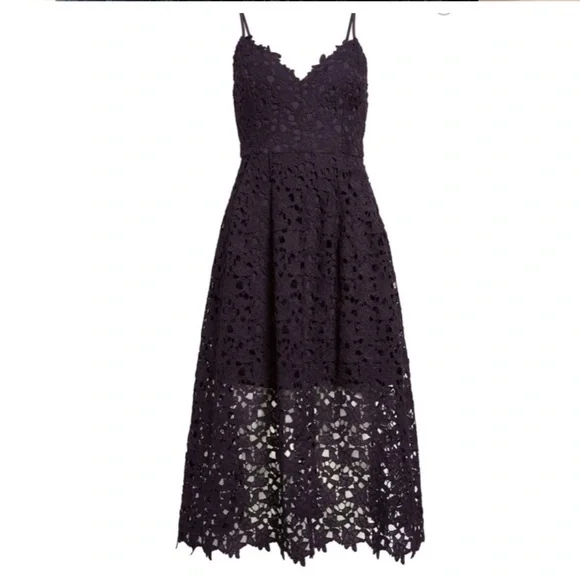 ASTR the Label Black LACE A LINE MIDI DRESS - Picture 2 of 8